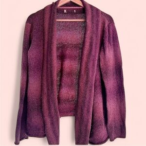 Women's Purple vintage ombré Open-Front Sweater